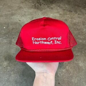 80s Erosion Control Northwest trucker‎ hat in red and white